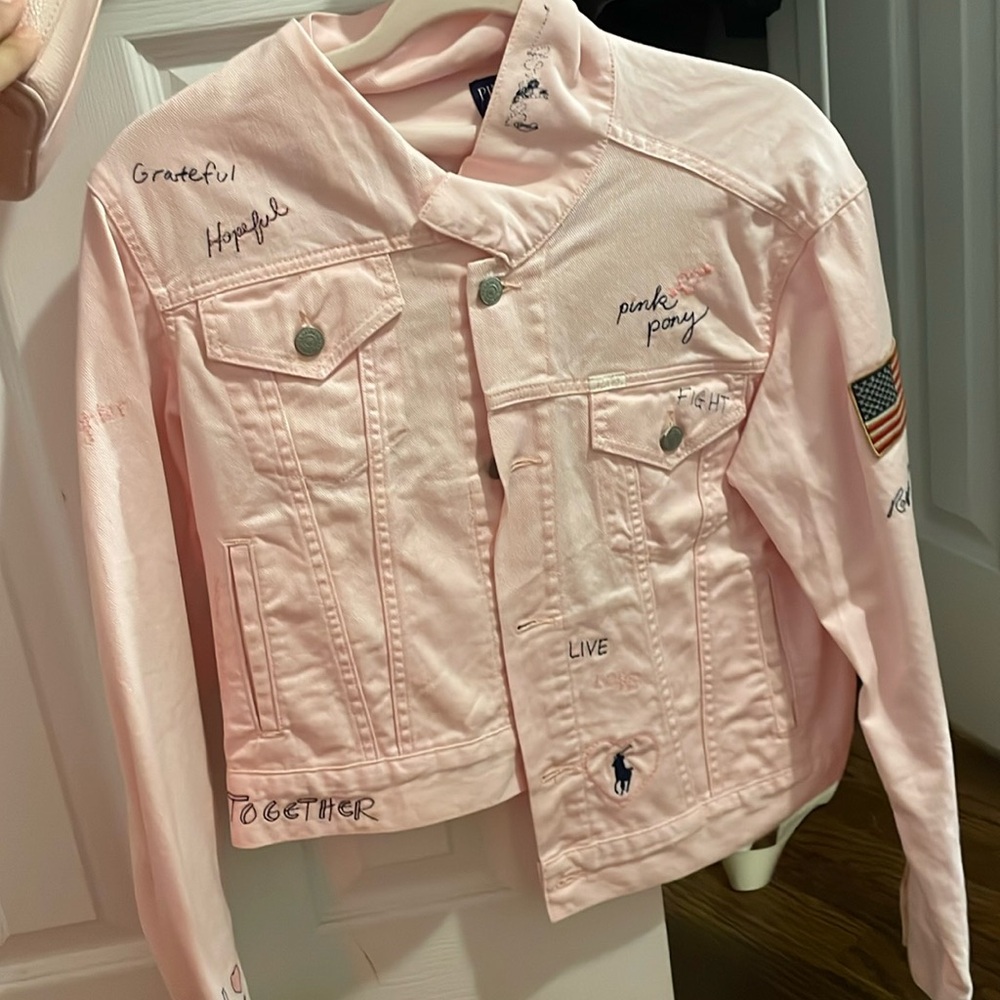 Pink pony denim tucker jacket for women Ralph Lauren